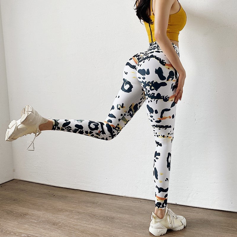 High Waist Sculpting Quick Drying Printed Activewear Leggings for Yoga and Fitness