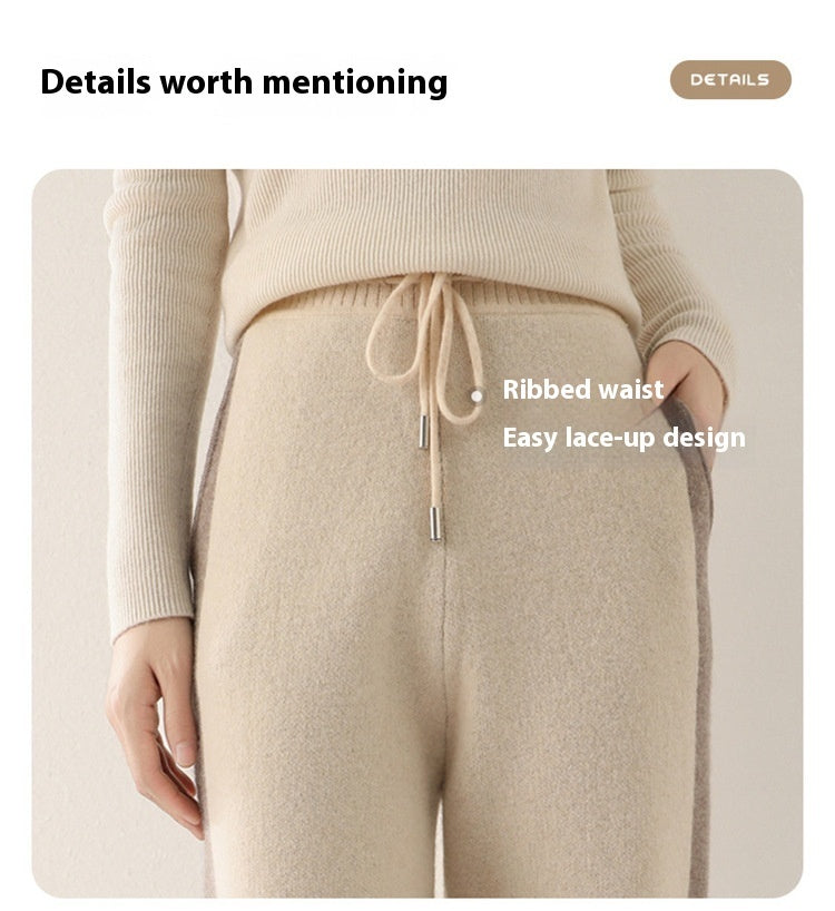 Women's Pure Wool Knit Lounge Pants - Ariana Vogue Comfort