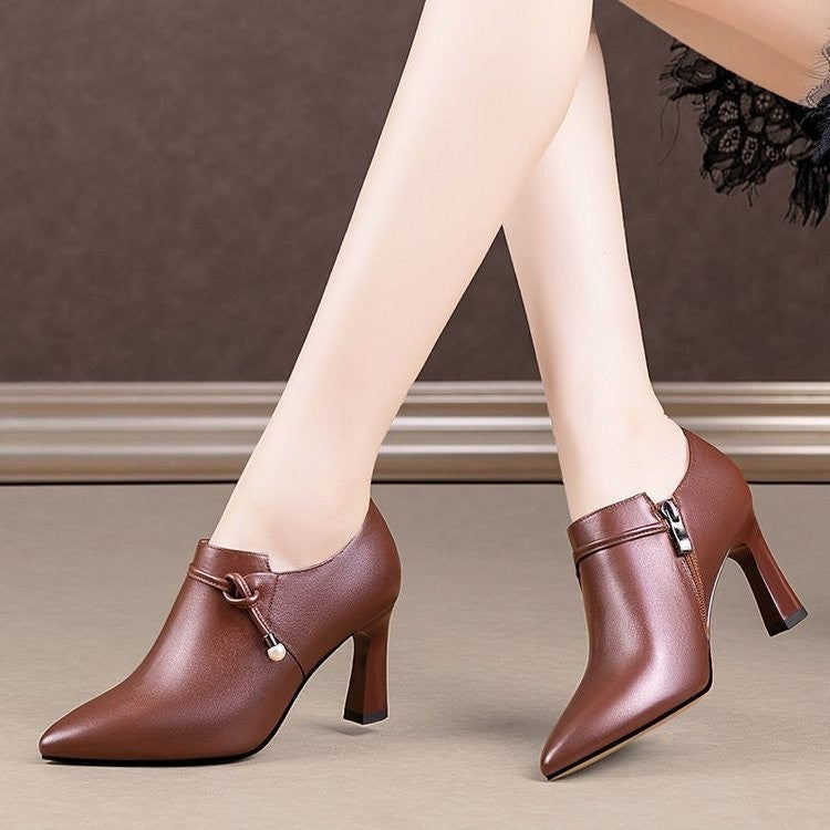 Chic Pointed Toe Chunky Heel Pumps for Women - Everyday Elegance