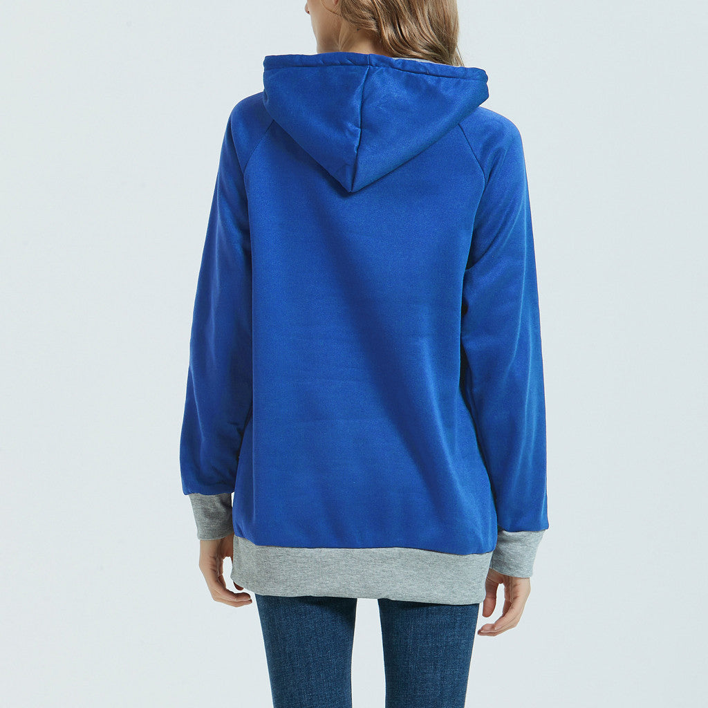 Cozy Cotton Blend Casual Hooded Sweatshirt with Functional Pockets and Drawstring