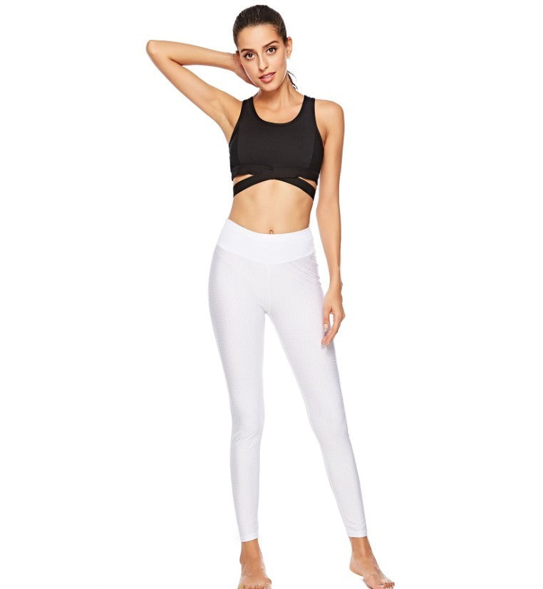 Sculpting High Waist Textured Fitness Leggings for Enhanced Performance and Style