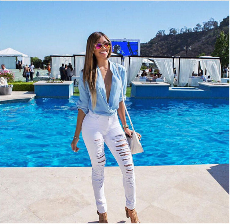 Talia High-Waist Ripped Skinny Jeans