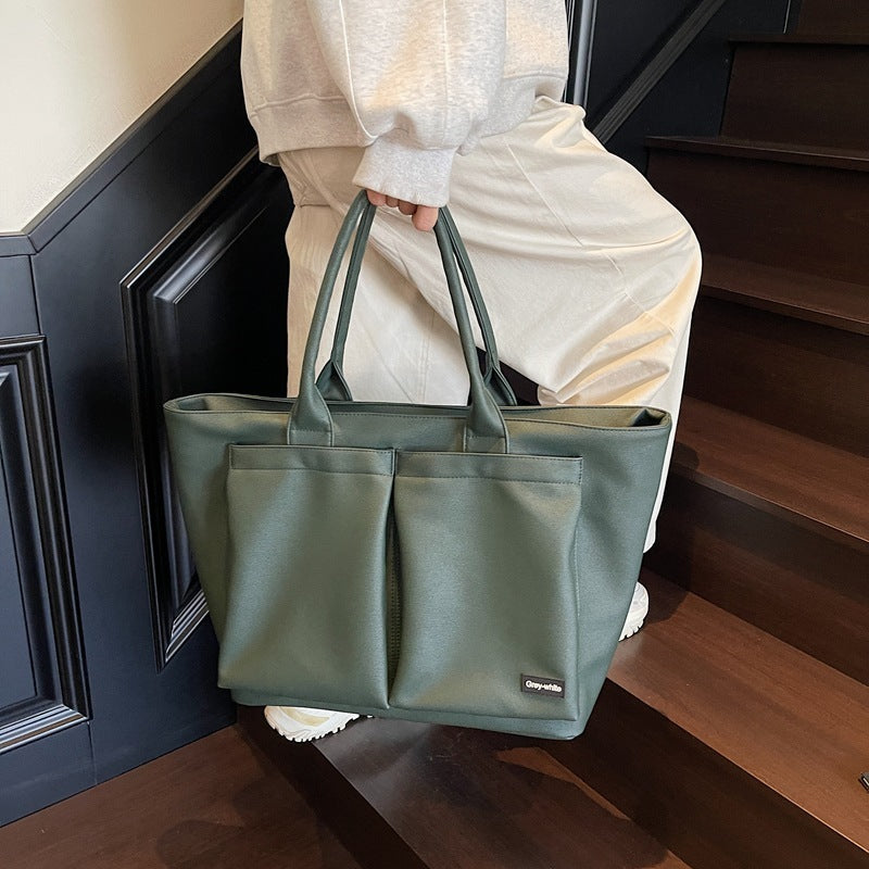 Spacious Lightweight PU Tote Bag - Everyday Shoulder Bag for Women