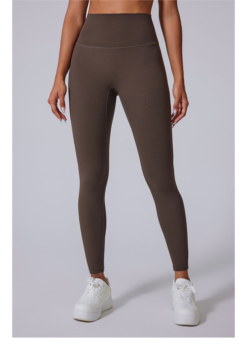 High Waist Brushed Fabric Fitness Leggings for Yoga and Training