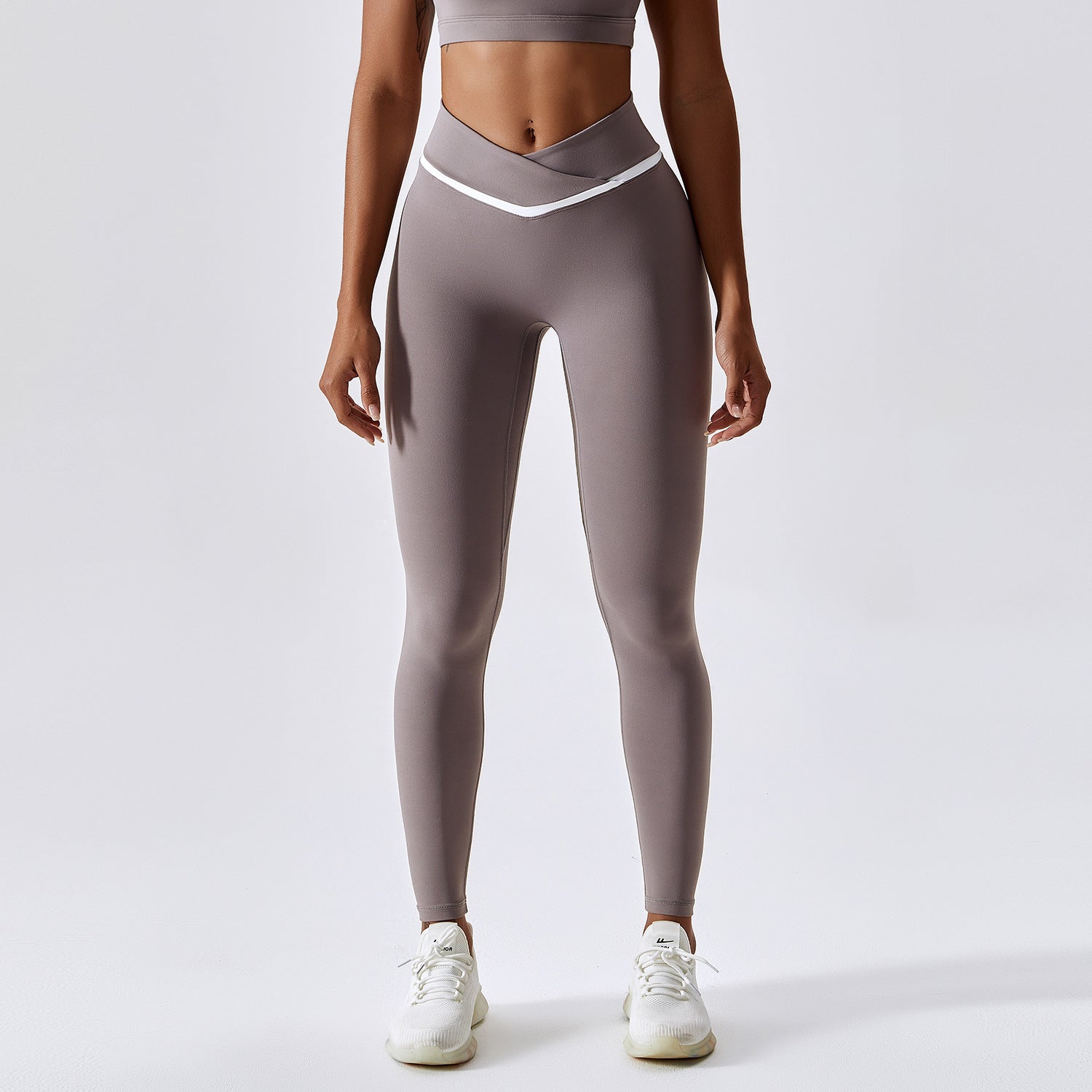 High Waist Quick-Drying Hip Lifting Yoga Leggings with Contrast Detail