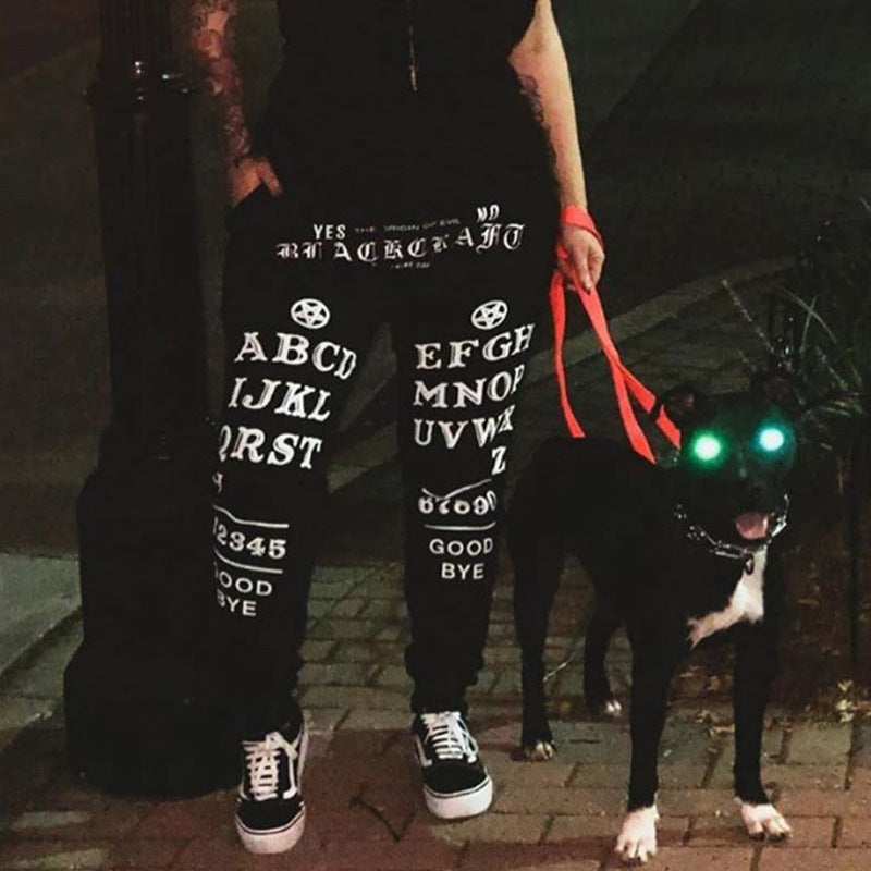 Black Graphic Print Comfortable Casual Joggers for Everyday Style