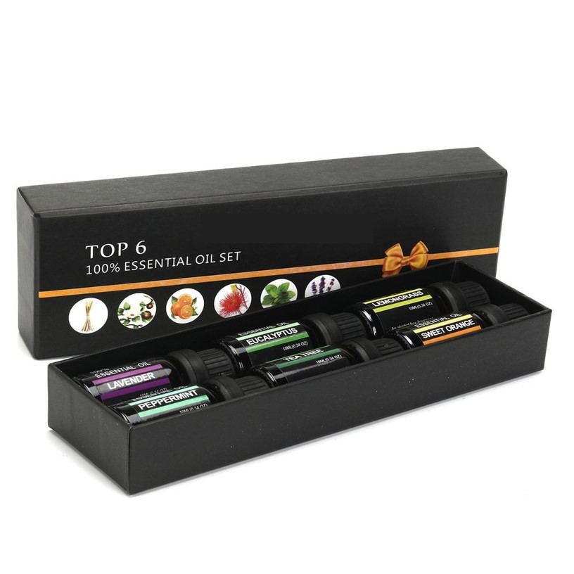 Aromatherapy Essential Oil Set - 6 Natural Scents