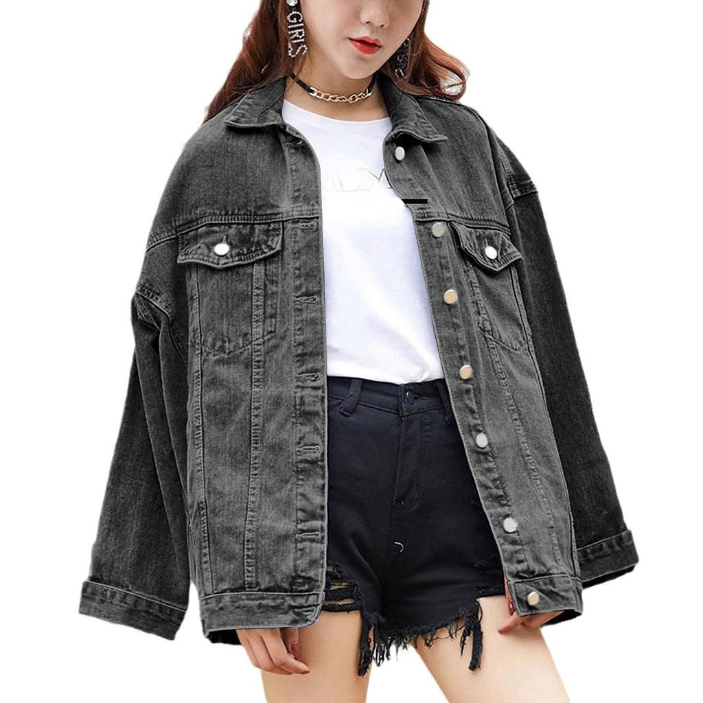 Effortless Oversized Denim Jacket Long Sleeve for Casual Everyday Style