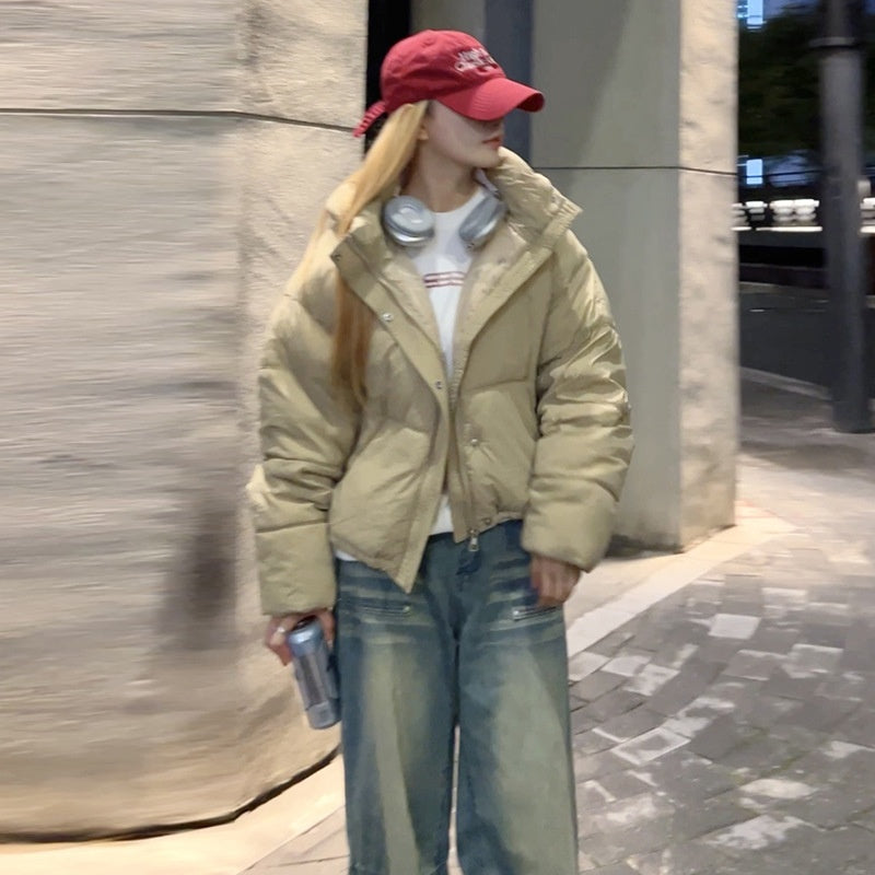 Cozy Oversized Short Hooded Puffer Jacket for Everyday Winter Comfort