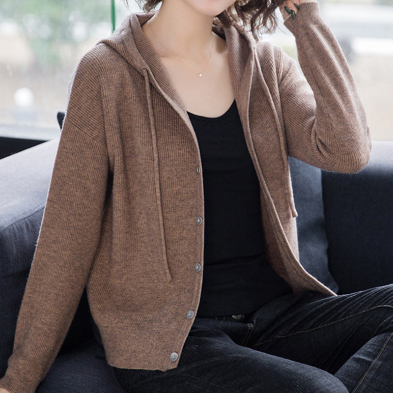 Aria Hooded Knit Cardigan