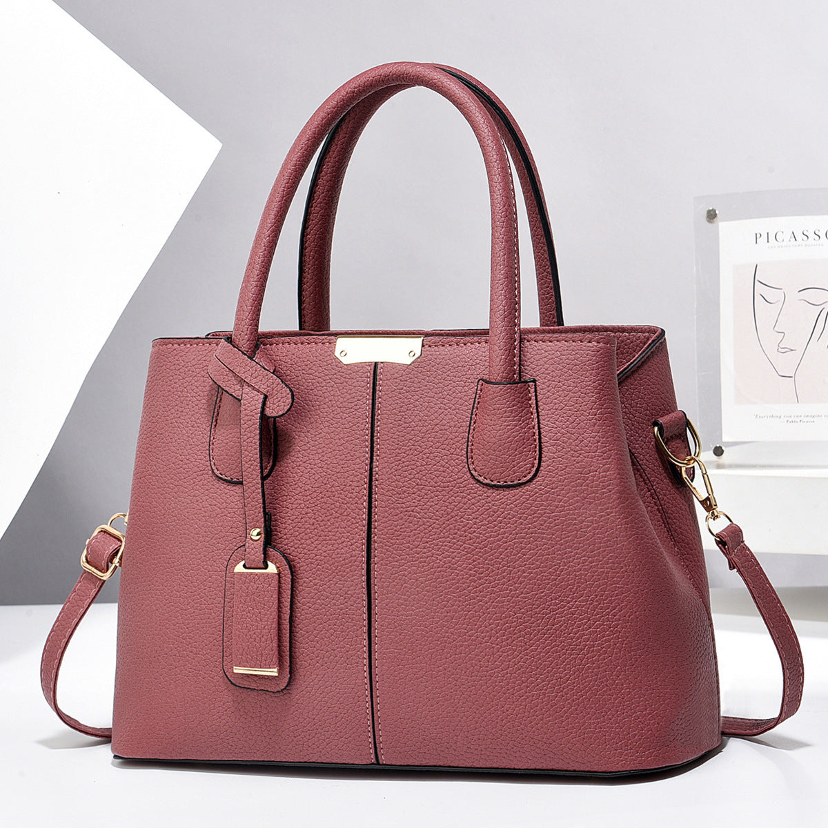 Versatile PU Leather Tote Crossbody Bag for Women