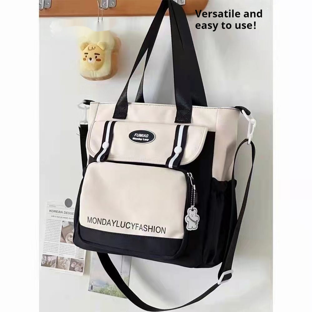 Versatile Oxford Commuter Tote & Crossbody Bag