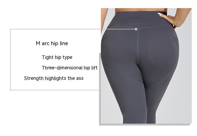Women's Plus Size High-Waist Sports Leggings with Pockets - Quick Dry
