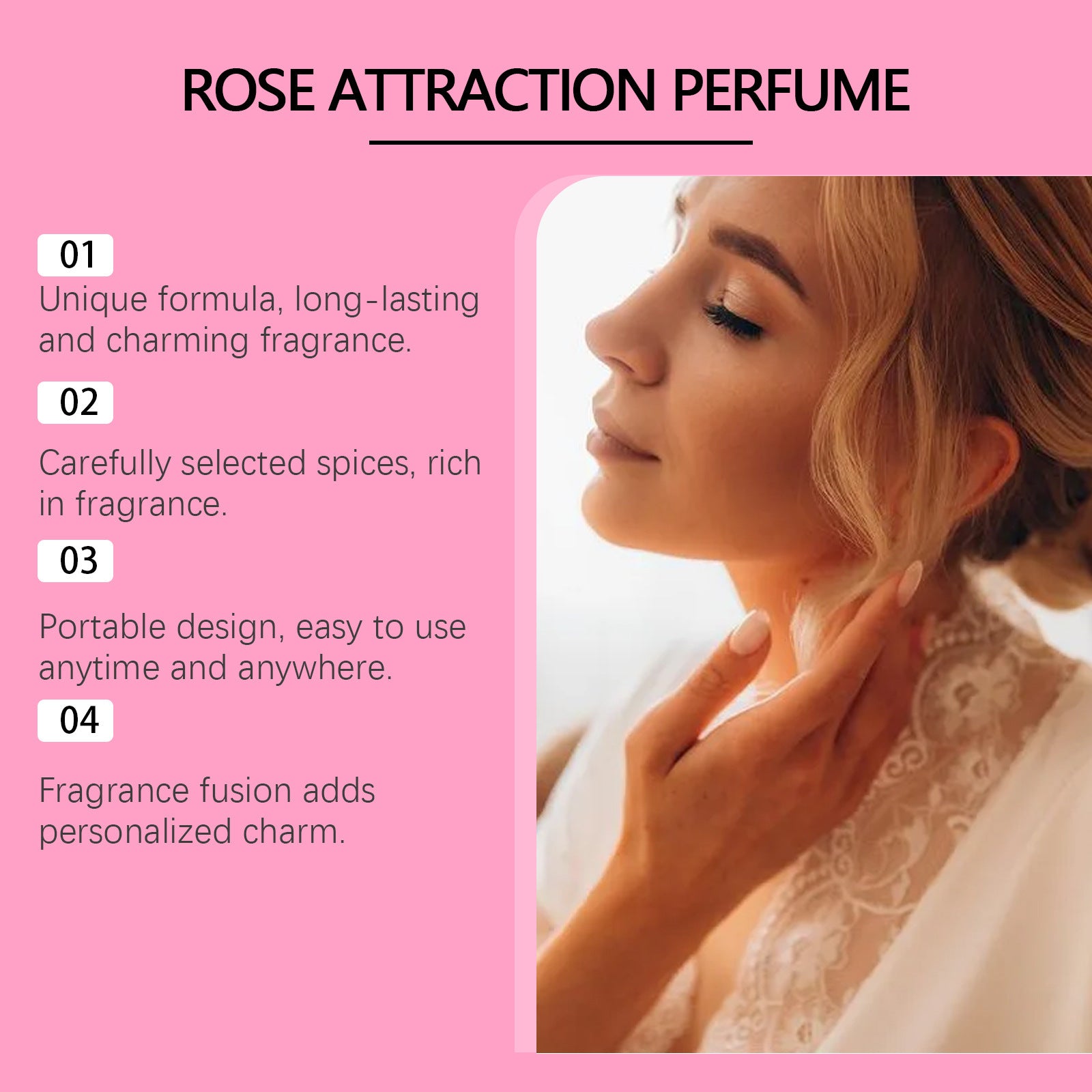 Rose Light Attraction Perfume - Portable 15ml - 2Pcs