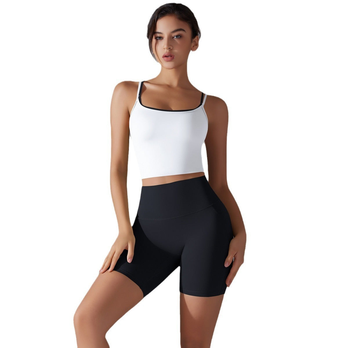 Women's Seamless Activewear Fitness Yoga Crop Top and Biker Shorts Matching Set