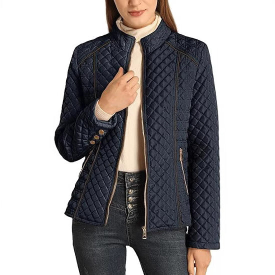 Lightweight Quilted Padded Stand Collar Zip Jacket Everyday Essential