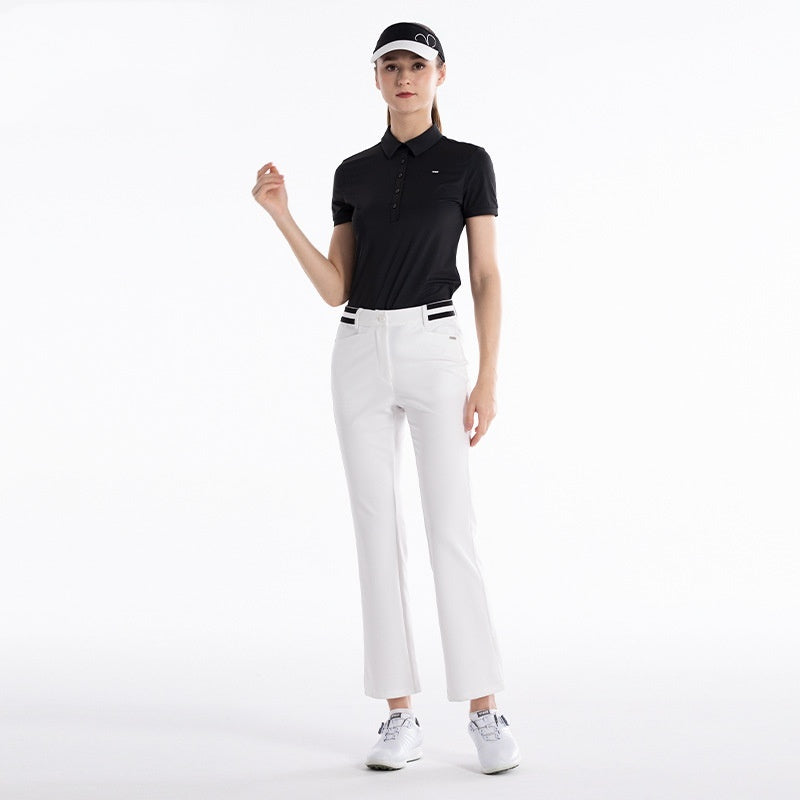 Women's Elastic Waist Slightly Flared Golf & Sports Trousers