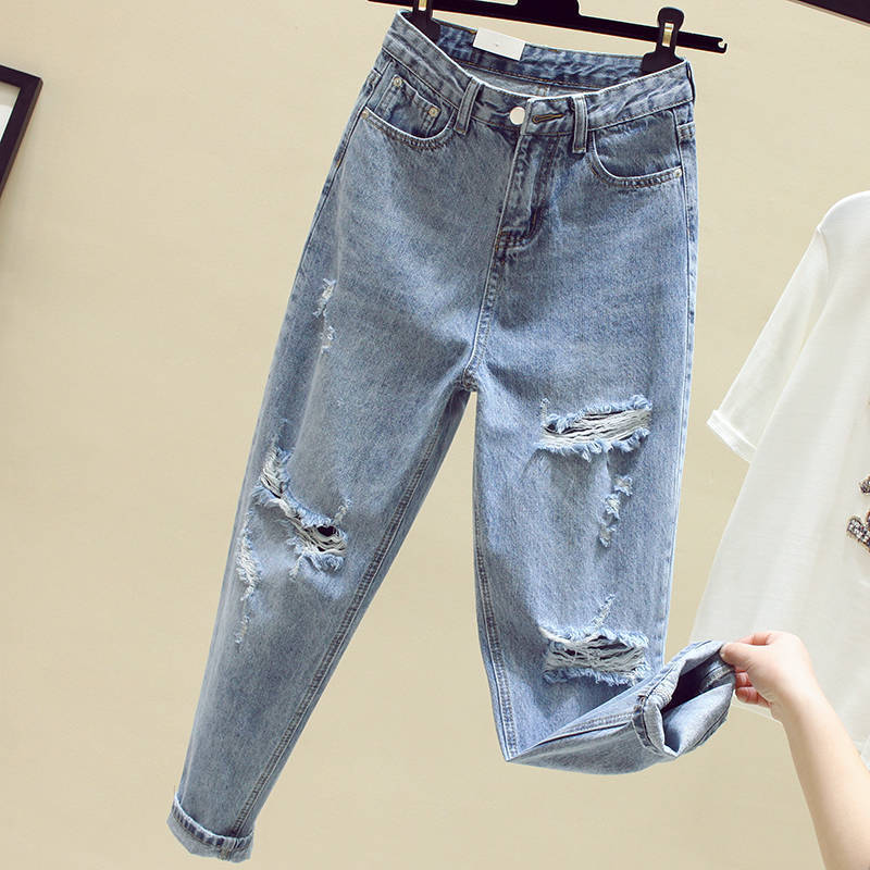 Riley Distressed High-Waist Boyfriend Jeans