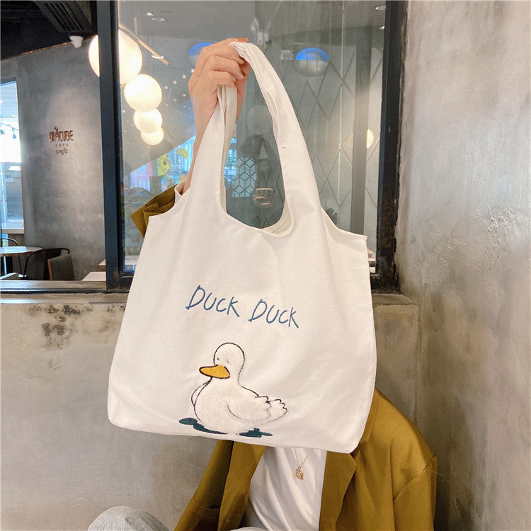 Charming Duck Canvas Tote Bag for Everyday Style