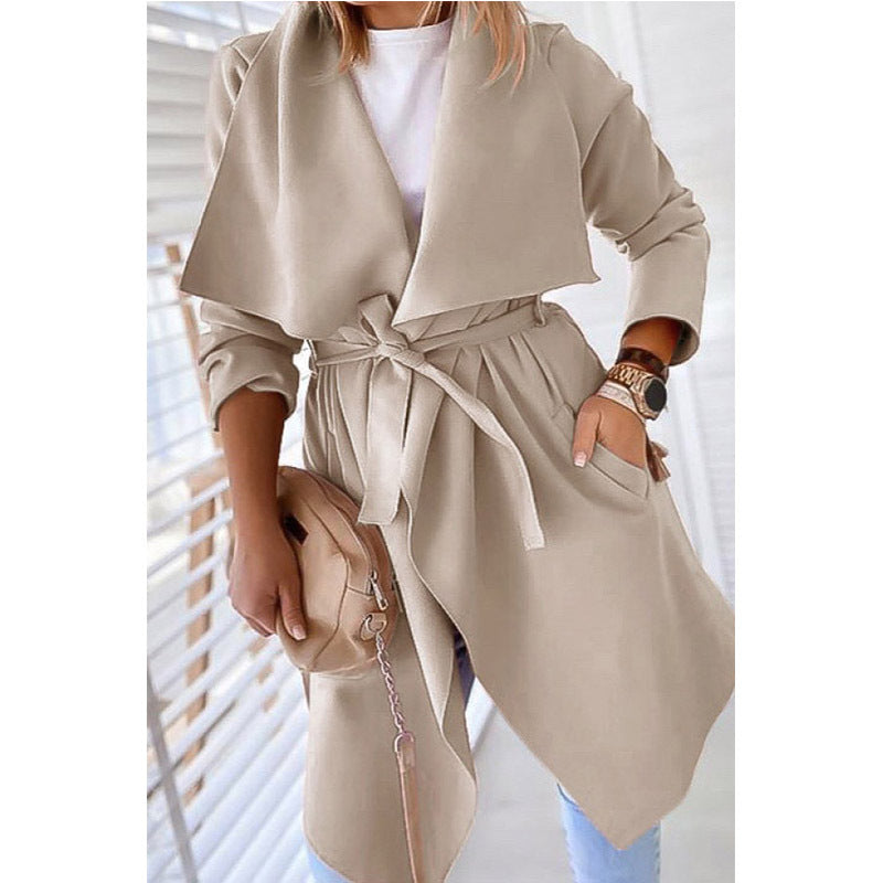 Sofia Belted Waterfall Trench Coat