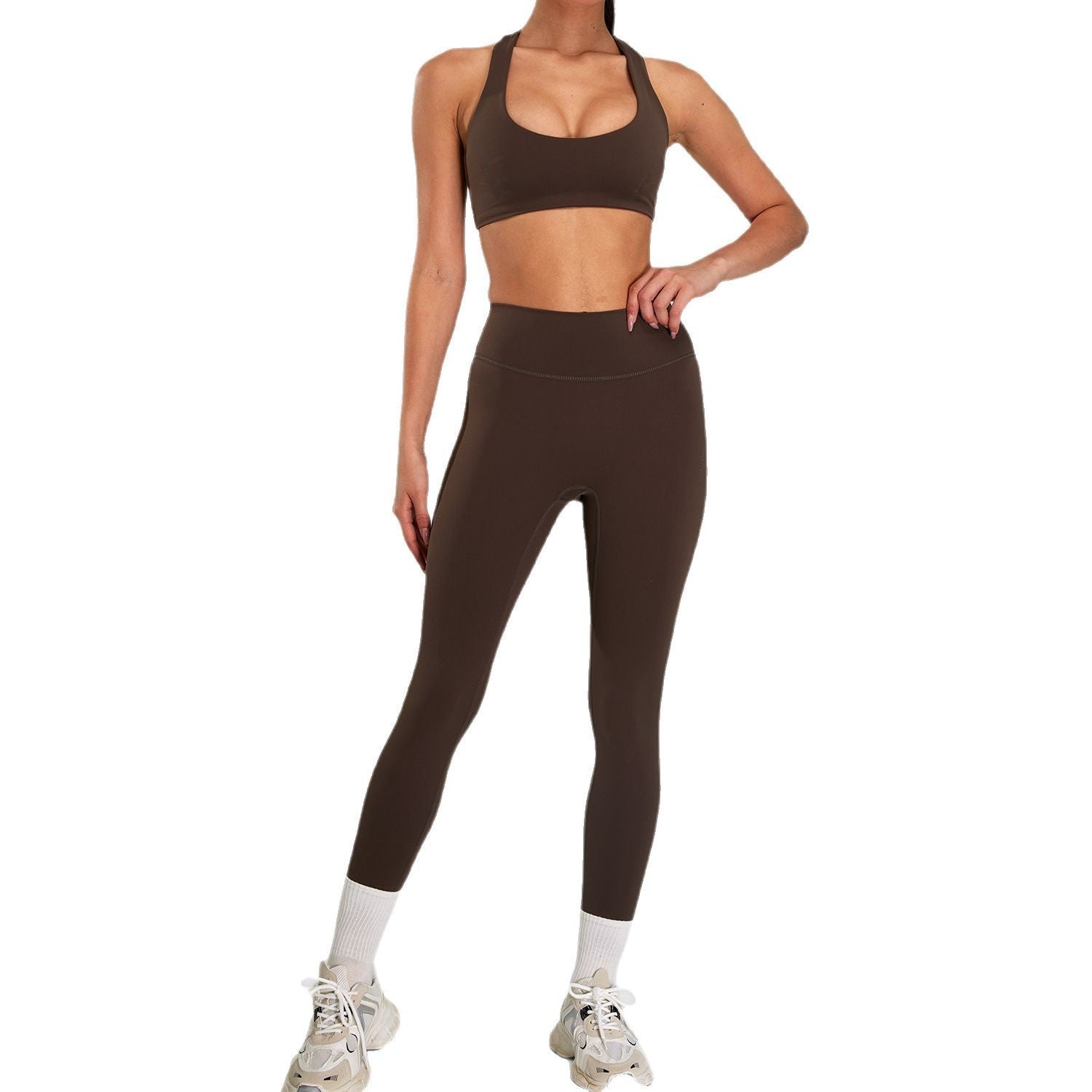 High Intensity Long Sleeve Nude Feel Workout Set with High Waist Leggings or Shorts