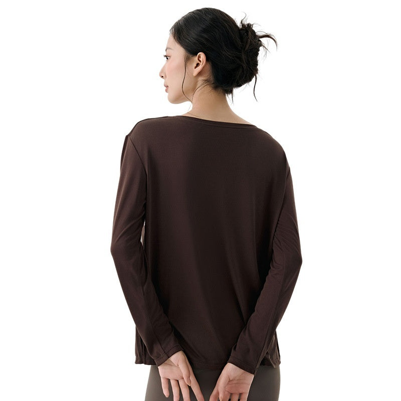 Soft Breathable Modal Blend Long Sleeve Active Top for Fitness and Everyday Comfort