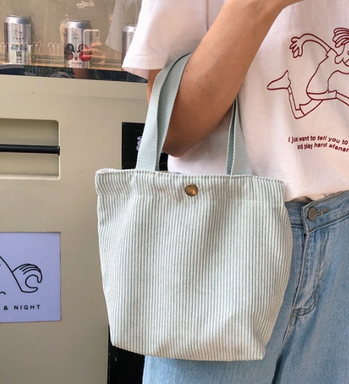 Mini Corduroy Everyday Tote Bag - Stylish & Eco-Friendly