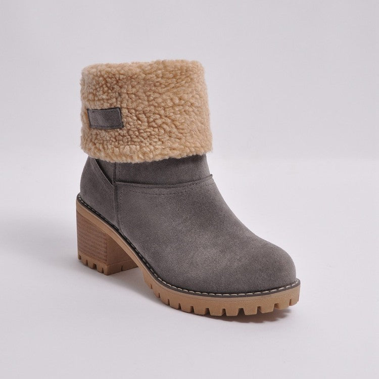 Aria Faux-Fur Trim Suede Ankle Boots