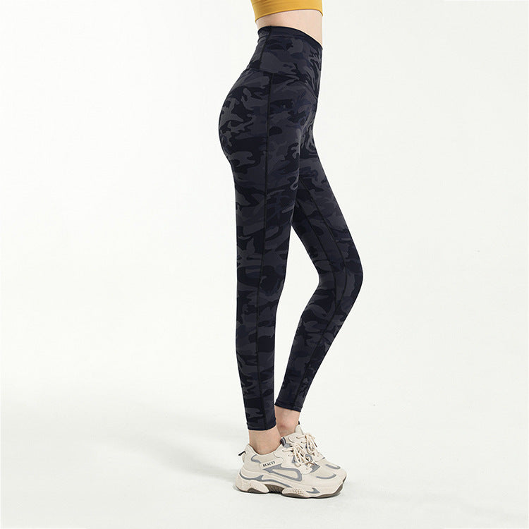 Comfortable Quick Dry High Waist Camouflage Activewear Leggings for Workouts