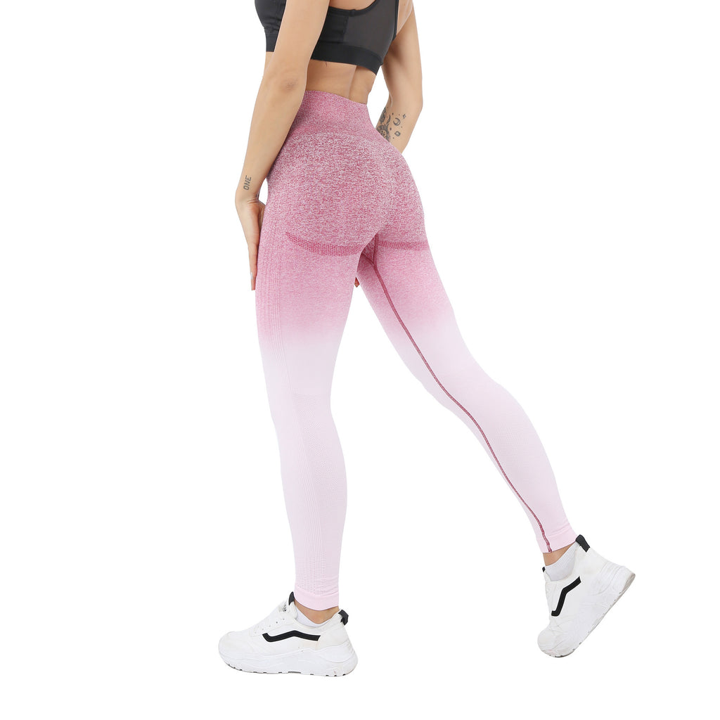 Seamless High Waist Hip Lift Sports Bra and Leggings Set for Yoga and Gym