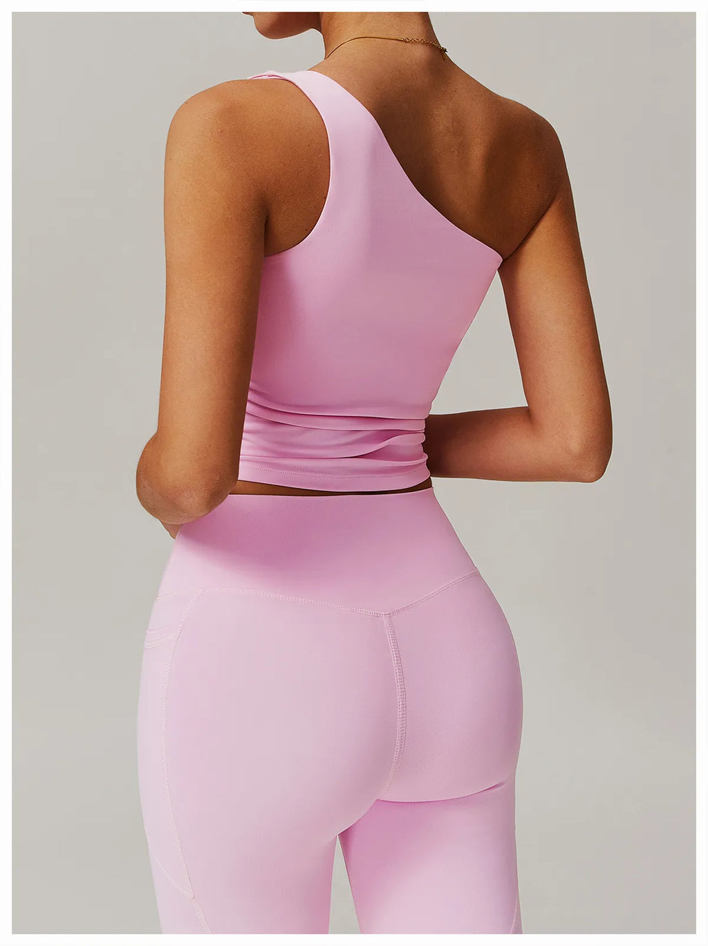 Sculpting One Shoulder Athletic Crop Top for Yoga and Performance Workouts