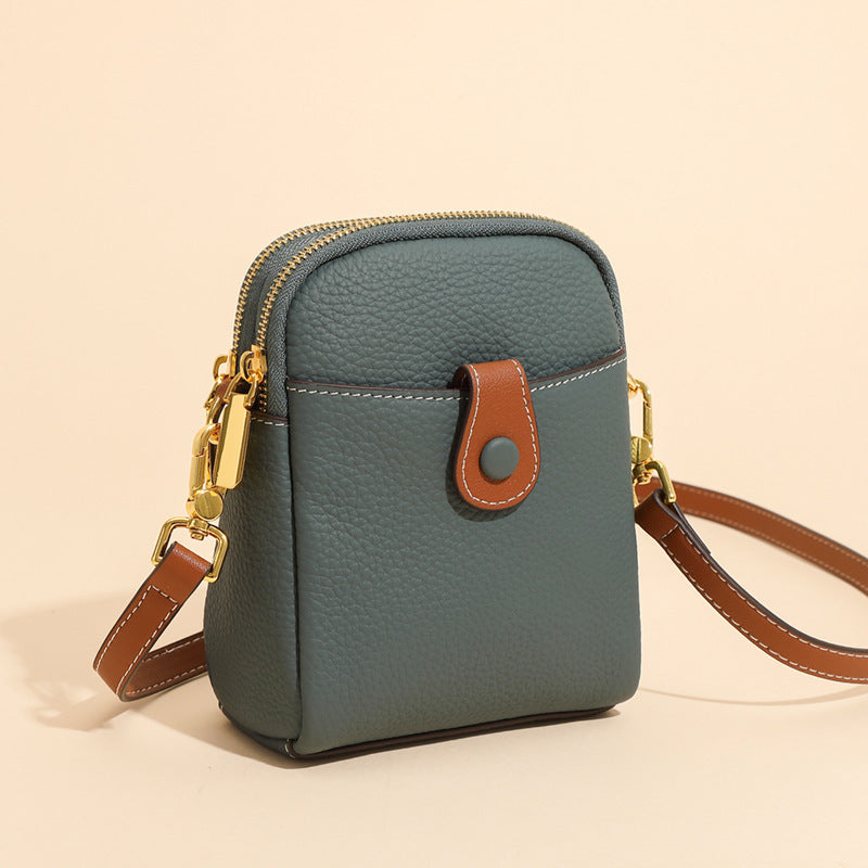 Chic Leather Crossbody Phone Bag for Women - Compact & Stylish