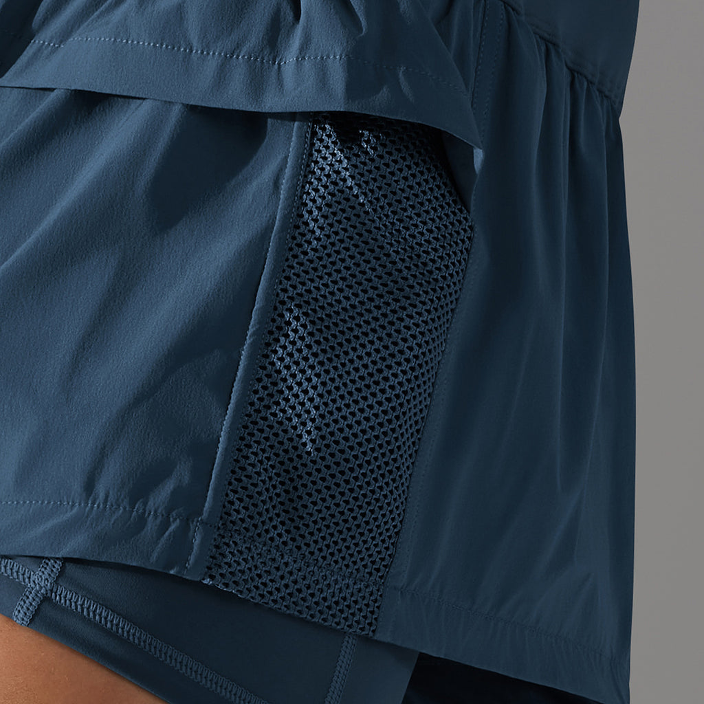 Comfortable Women's Double Layered Active Fitness Shorts with Inner Compression Liner