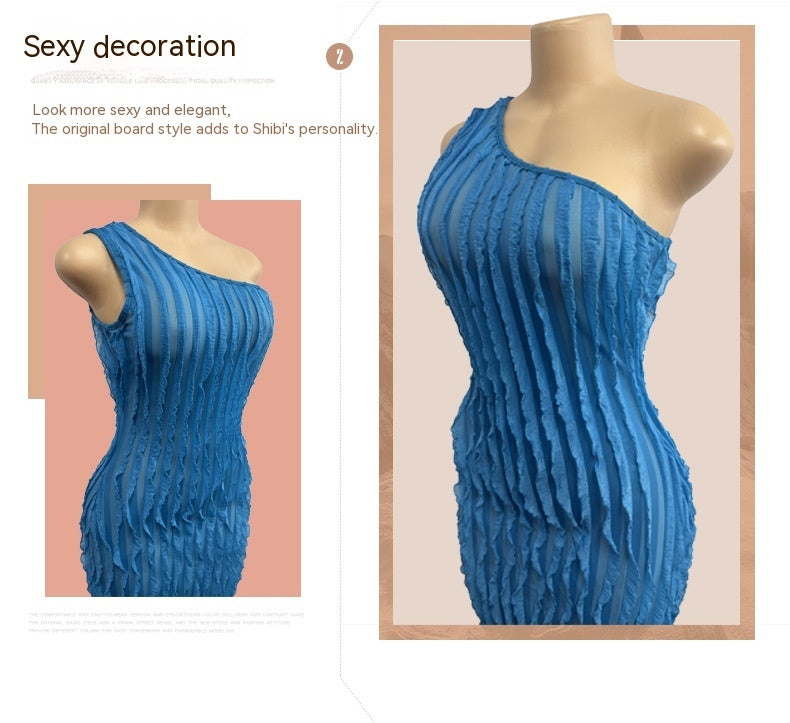 Sleek One Shoulder Backless Maxi Sheath Dress - Bodycon Evening Wear