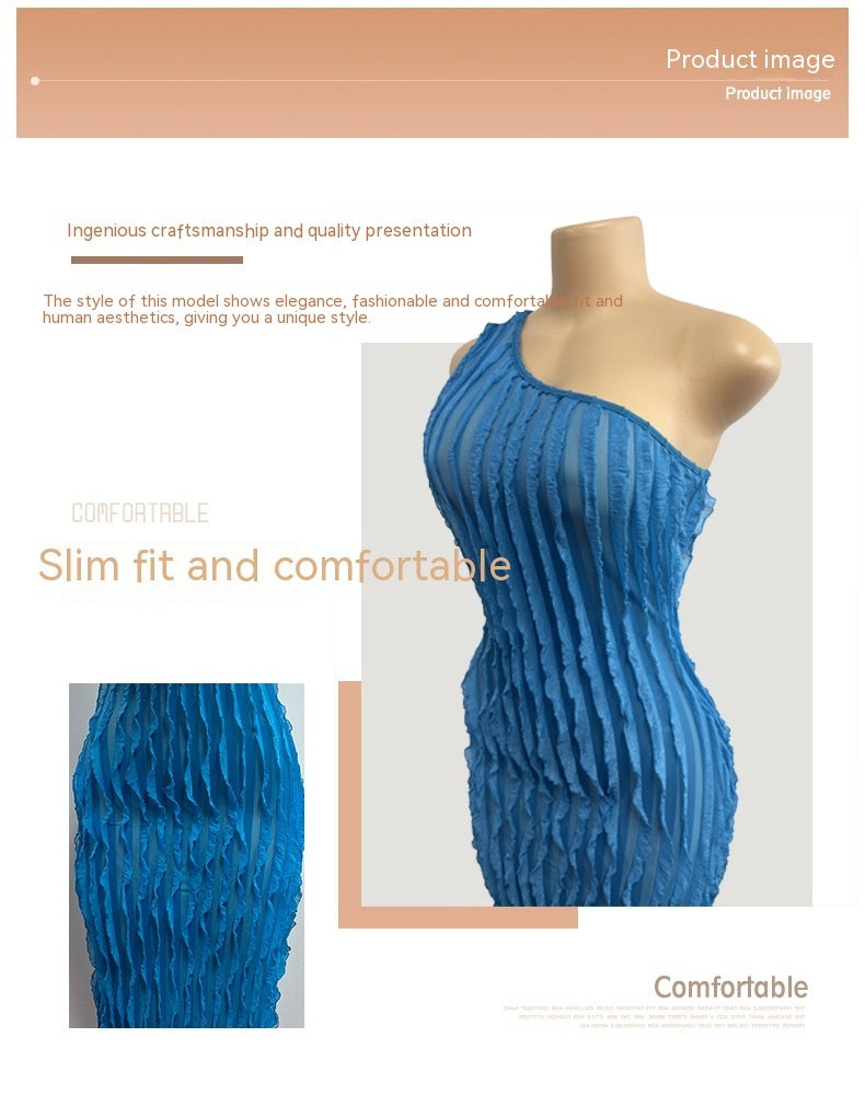 Sleek One Shoulder Backless Maxi Sheath Dress - Bodycon Evening Wear