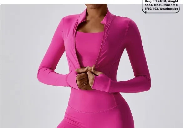 Women's 3-Piece Activewear Set: Long Sleeve, Bra & Shorts