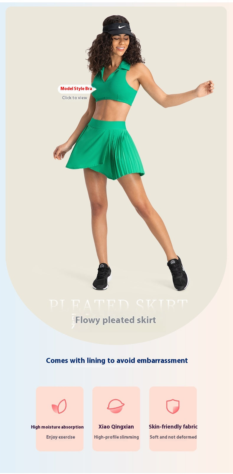 Stay Cool Hydrocool Performance Pleated Tennis Skort and Yoga Skirt