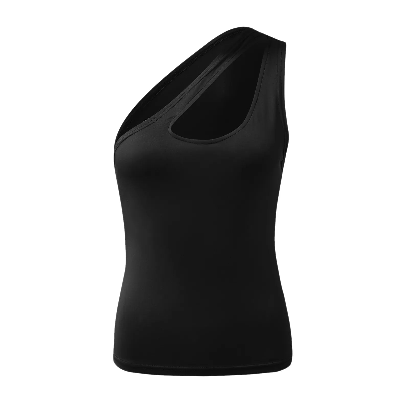 Chic Asymmetric One Shoulder Cutout Slim Fit Vest Top for Women