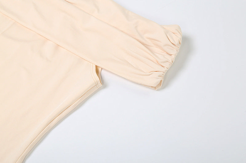 Women's Off-Shoulder Bodycon Dress - Color Contrast Fit