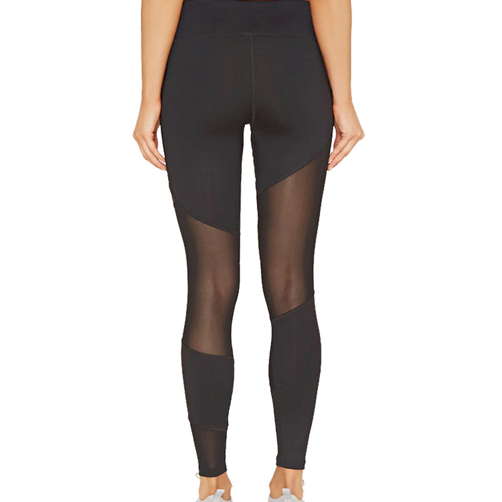 Stylish Cropped Activewear Leggings with Mesh Paneling Design