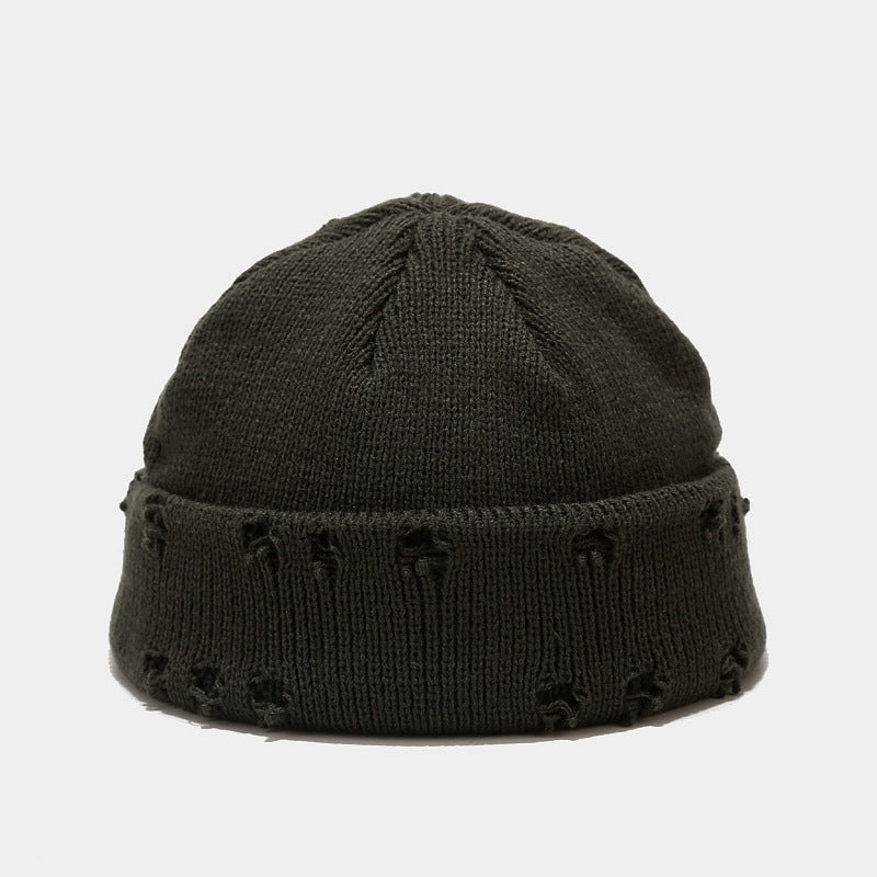 Distressed Knit Beanie - Trendy Comfort Hat