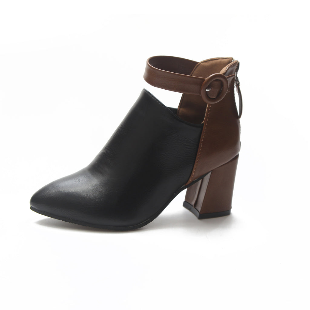 Siena Color-Block Pointed Ankle Boot