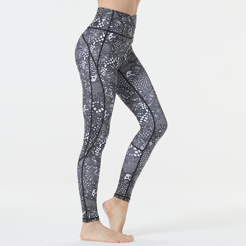 Stylish High-Waist Printed Activewear Leggings for Yoga and Fitness
