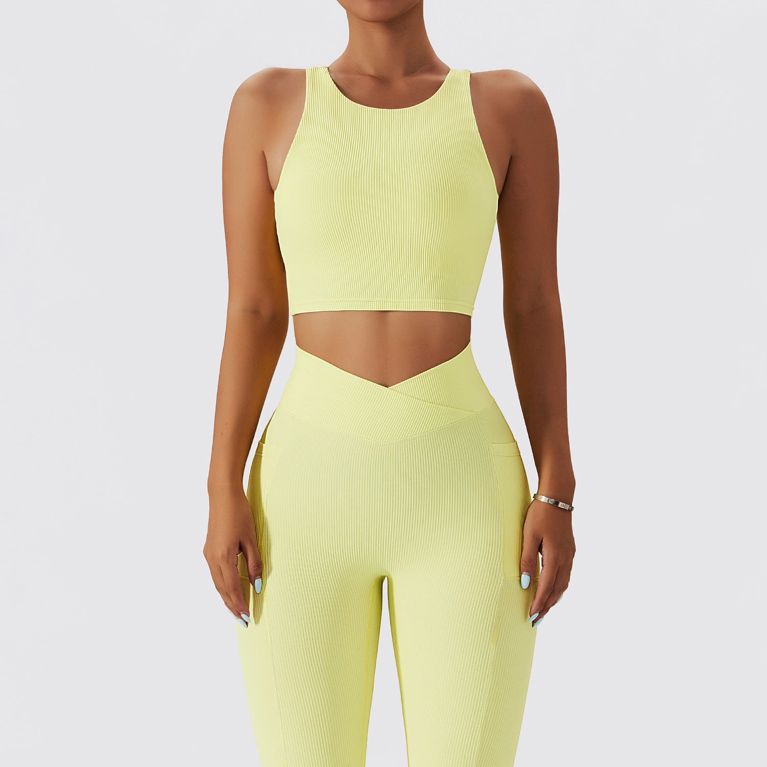 Ribbed Seamless Activewear Performance Matching Workout Set