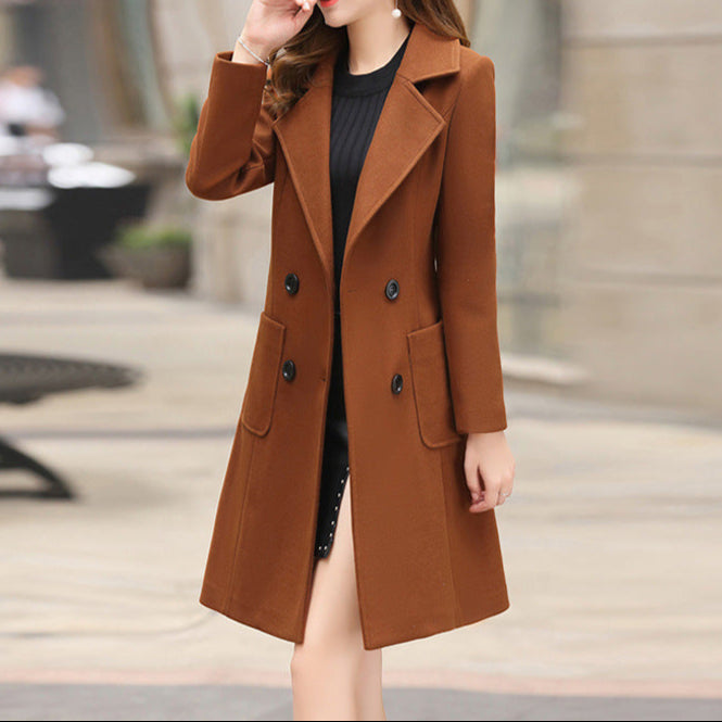 Verona Double-Breasted Wool Blend Coat