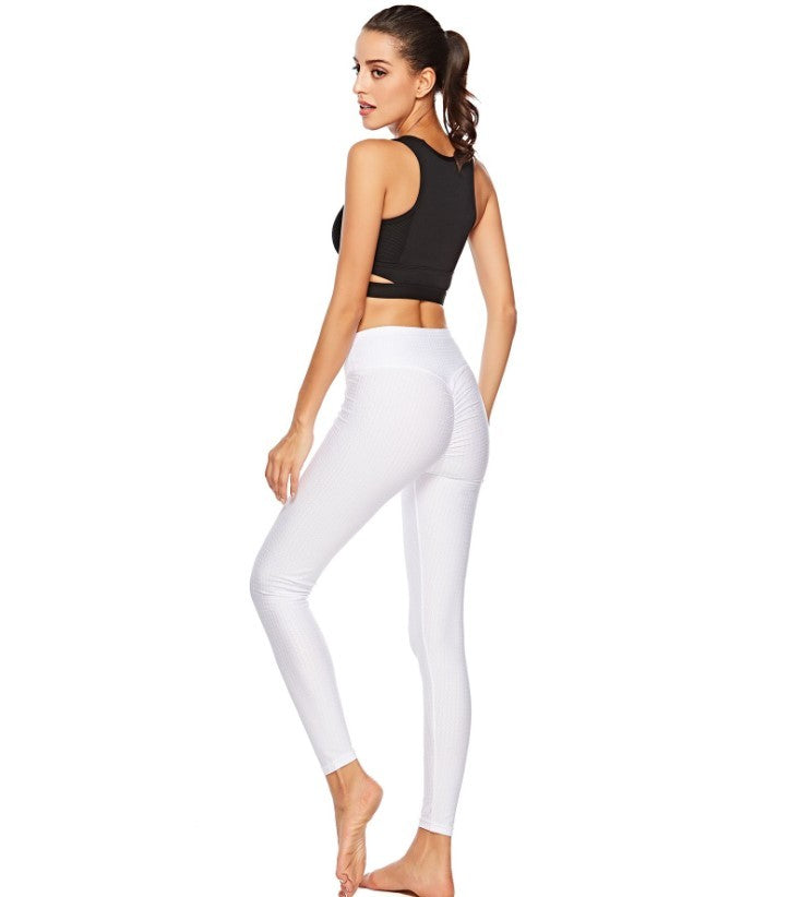 Sculpting High Waist Textured Fitness Leggings for Enhanced Performance and Style
