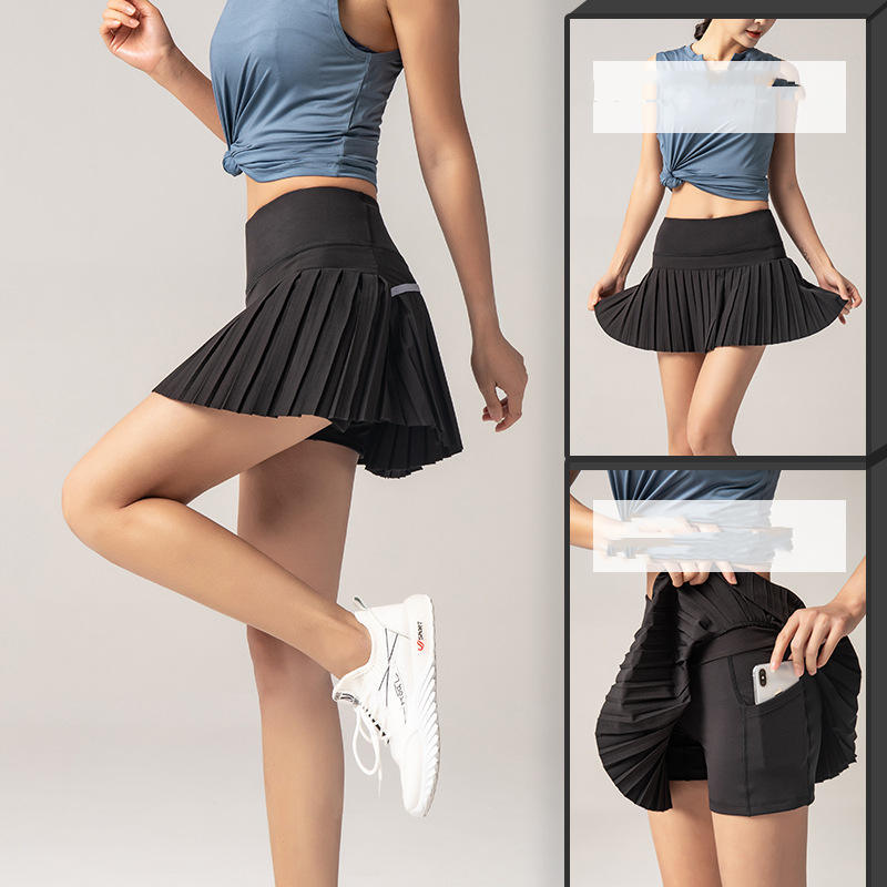 Quick Dry Pleated Athletic Skort with Hidden Shorts for Active Lifestyles