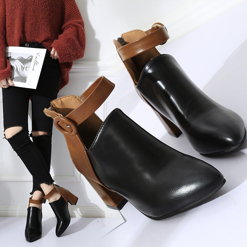 Siena Color-Block Pointed Ankle Boot