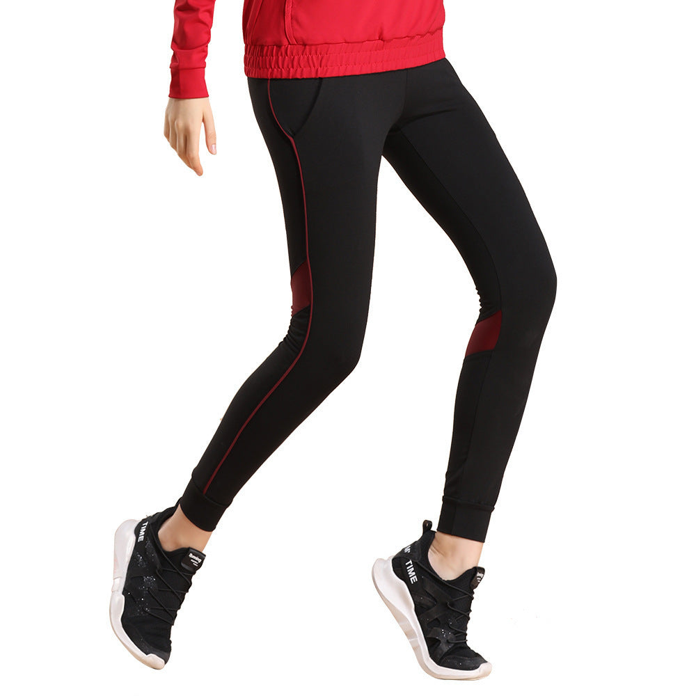 Form-Fitting Stretch Yoga and Fitness Leggings with Panel Detail