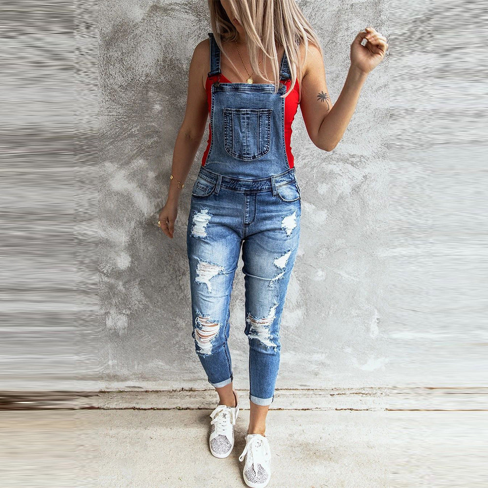 Urban Rebel Ripped Denim Overalls